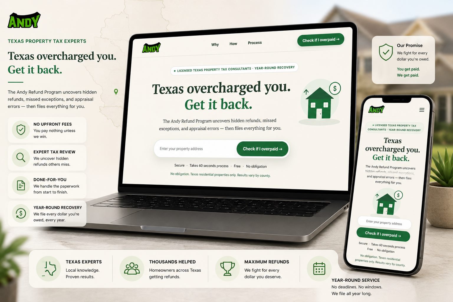 Andy mobile application website mockup preview
